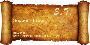 Supper Tibor névjegykártya